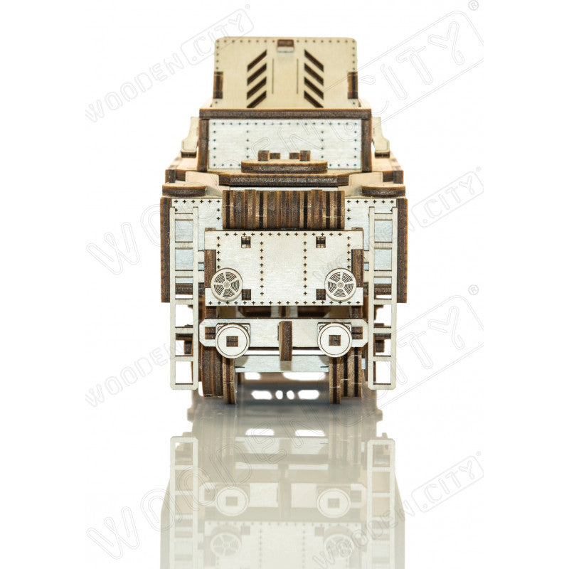 Expres cu vagon pe sine - puzzle mecanic 3D, Wooden.City